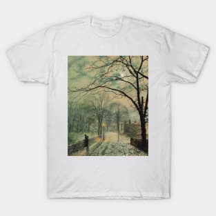 A Moonlit Stroll, Bonchurch, Isle of Wight by John Atkinson Grimshaw T-Shirt